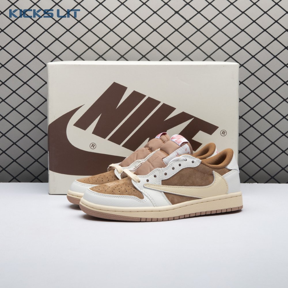 Jordan 1 Retro Low OG SP Travis Scott White Light Khaki DM7866-106 Unisex