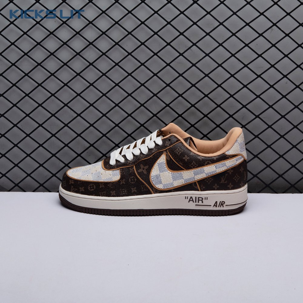 Nike Air Force 1 Low Monogram Brown Damier Azur Unisex (Special Box)