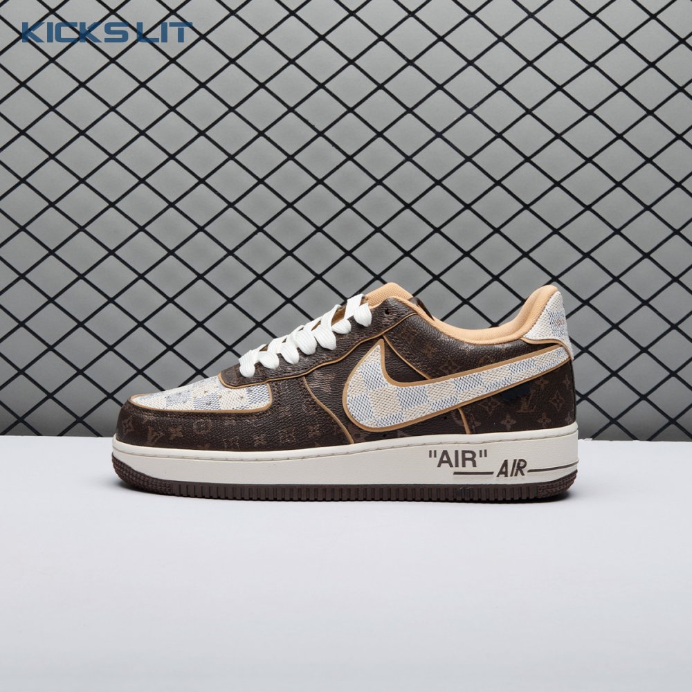 Nike Air Force 1 Low Monogram Brown Damier Azur Unisex