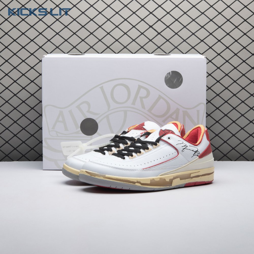 OFF-WHITE x Jordan 2 Retro Low SP White Red Unisex